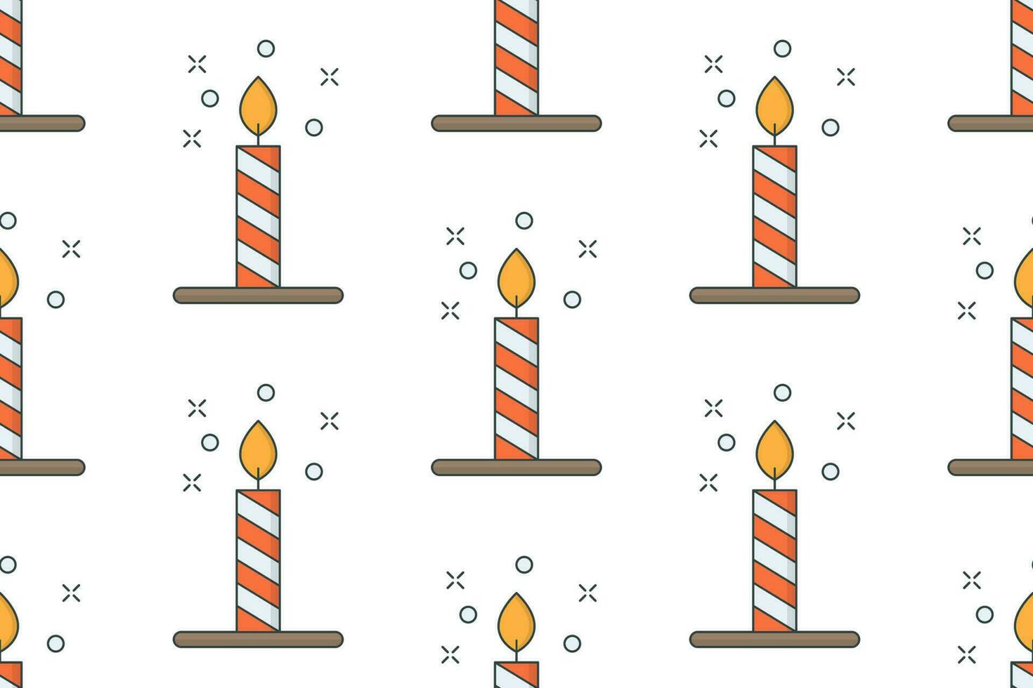 pattern with candles on white background vector