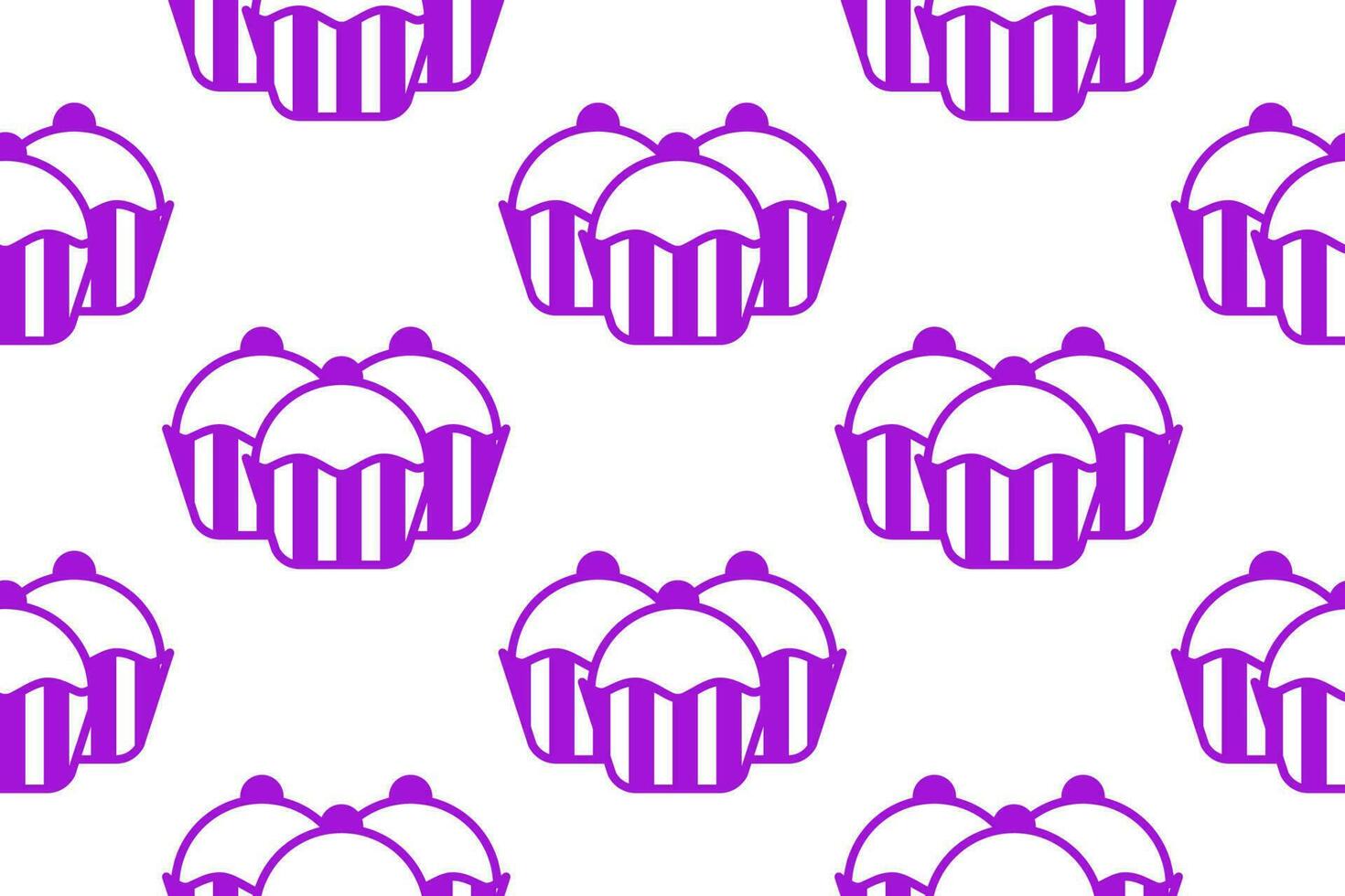 a pattern of cupcakes on a white background vector