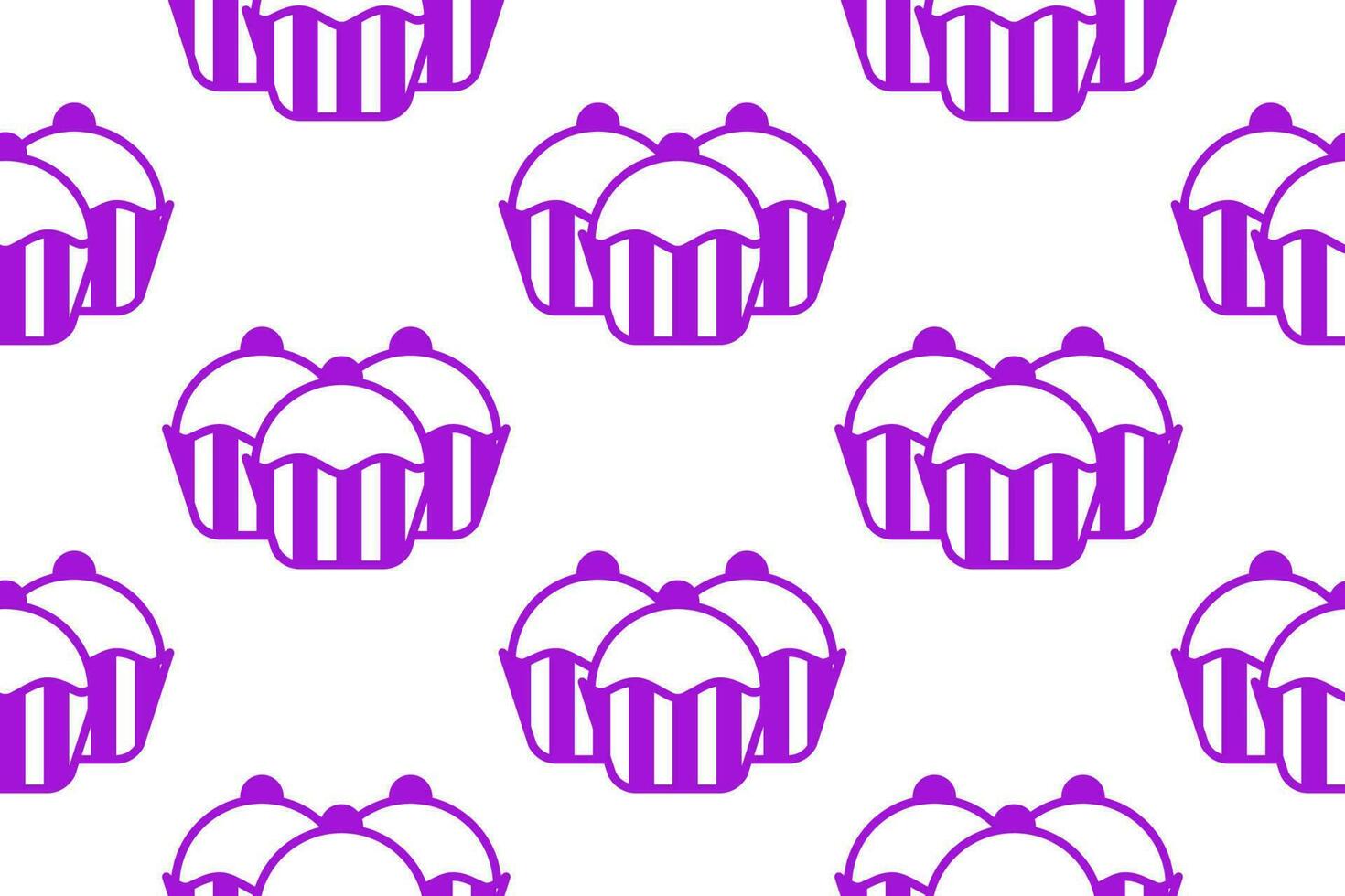 a pattern of cupcakes on a white background vector