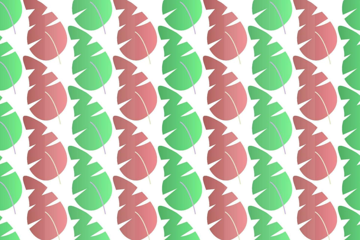 a green and red leaf pattern on a white background vector