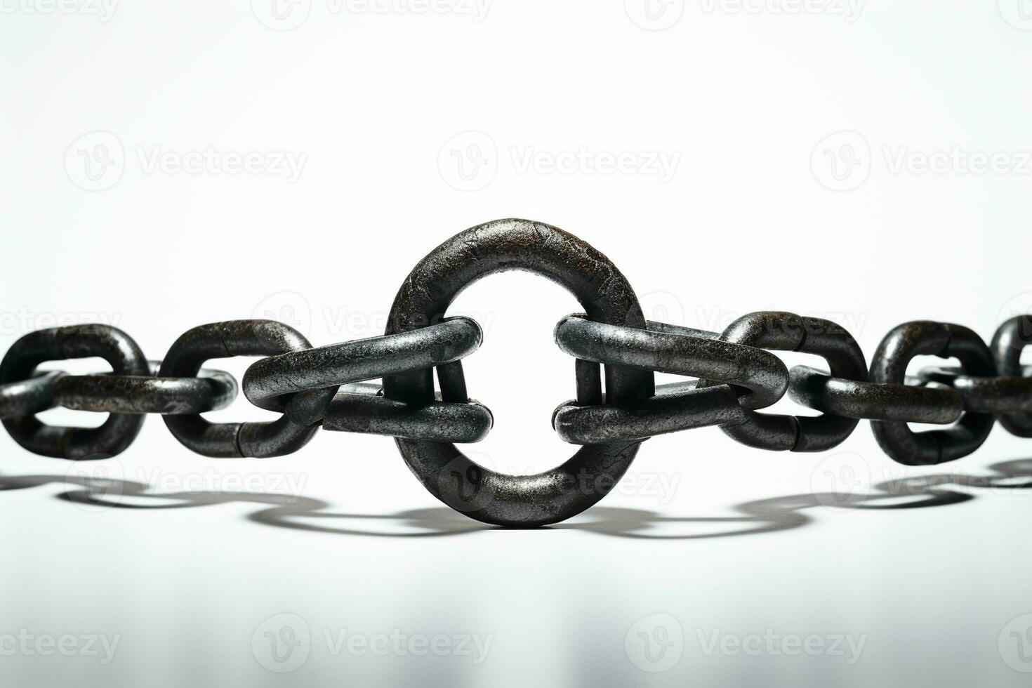 Metal Chain on white background Ai generative photo