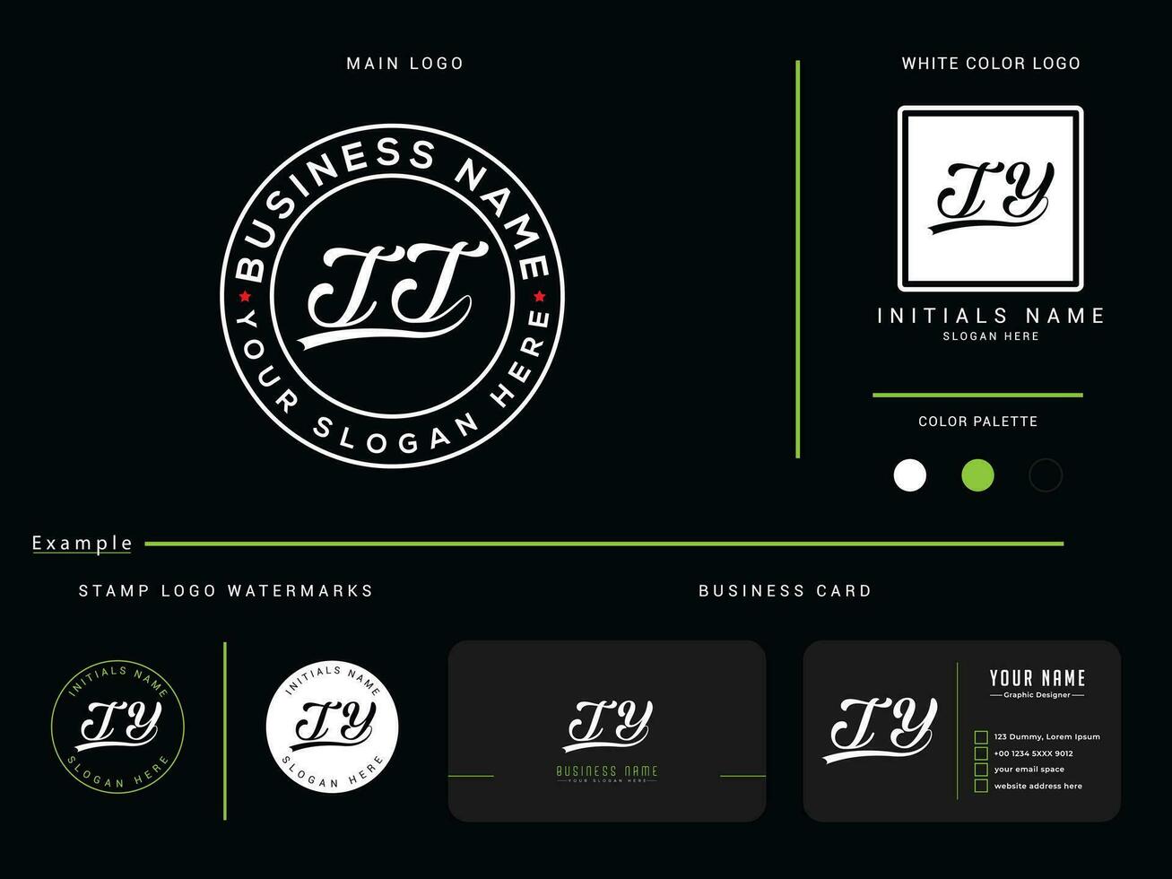 Minimalist Tt Circle Logo, Minimal TT Logo Icon Vector With Business Card