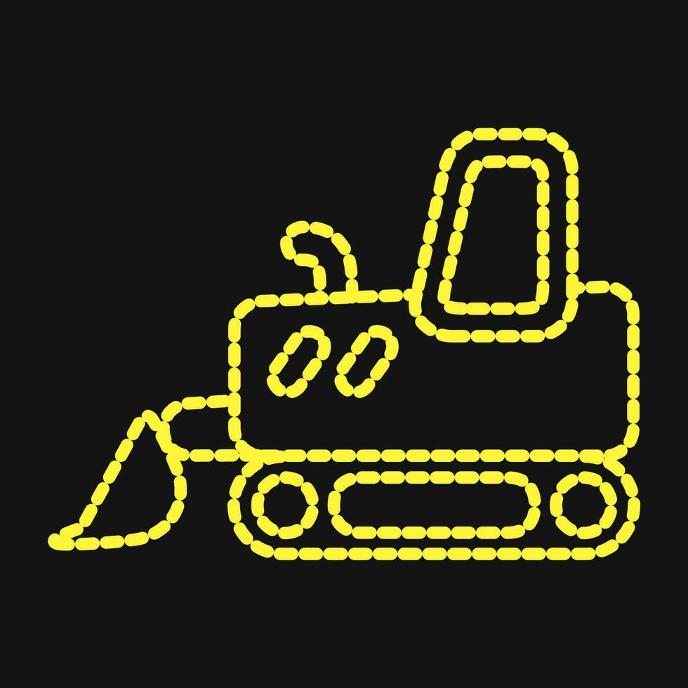 Icon bulldozer with track. Heavy equipment elements. Icons in dotted style. Good for prints, posters, logo, infographics, etc. vector