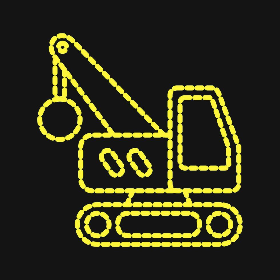 Icon crane with wrecking ball. Heavy equipment elements. Icons in dotted style. Good for prints, posters, logo, infographics, etc. vector