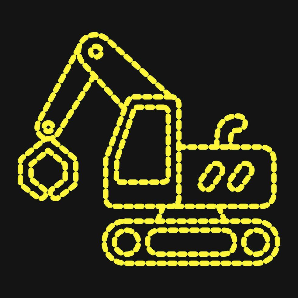 Icon tracked log loader excavator. Heavy equipment elements. Icons in dotted style. Good for prints, posters, logo, infographics, etc. vector