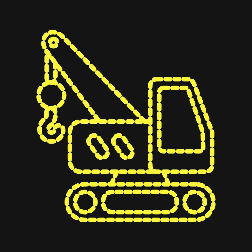 Icon hoisting crane. Heavy equipment elements. Icons in dotted style. Good for prints, posters, logo, infographics, etc. vector