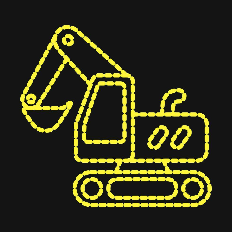 Icon tracked excavator. Heavy equipment elements. Icons in dotted style. Good for prints, posters, logo, infographics, etc. vector