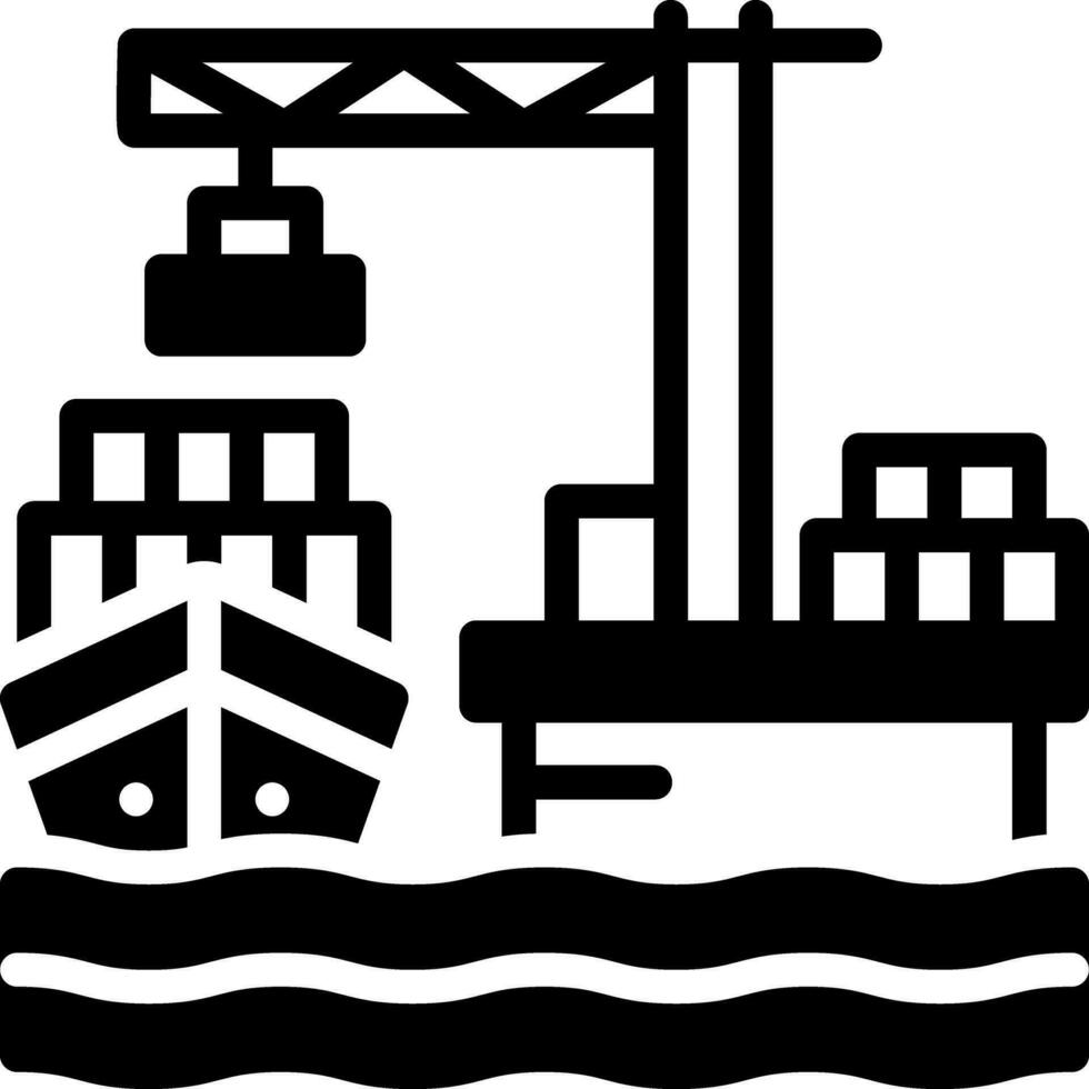 solid icon for ports vector