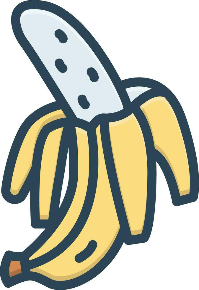 color icon for banana vector