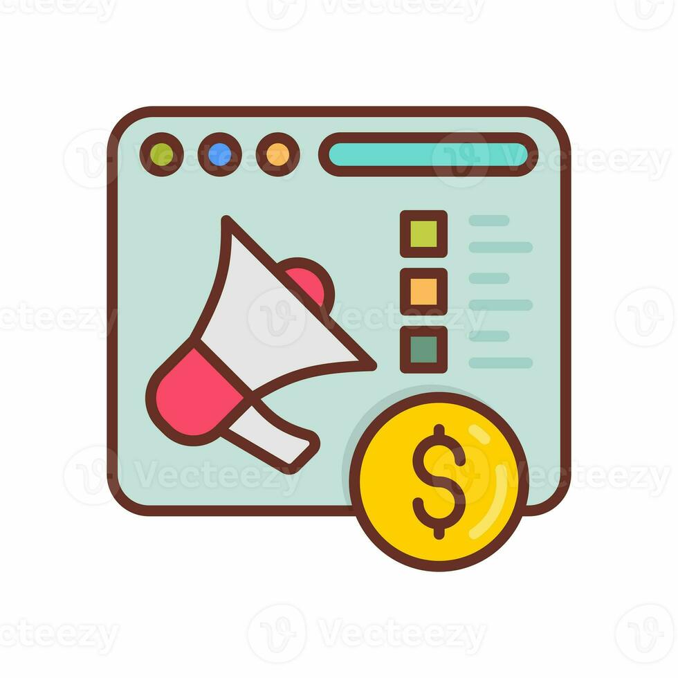 Paid Promotion icon in vector. Logotype photo