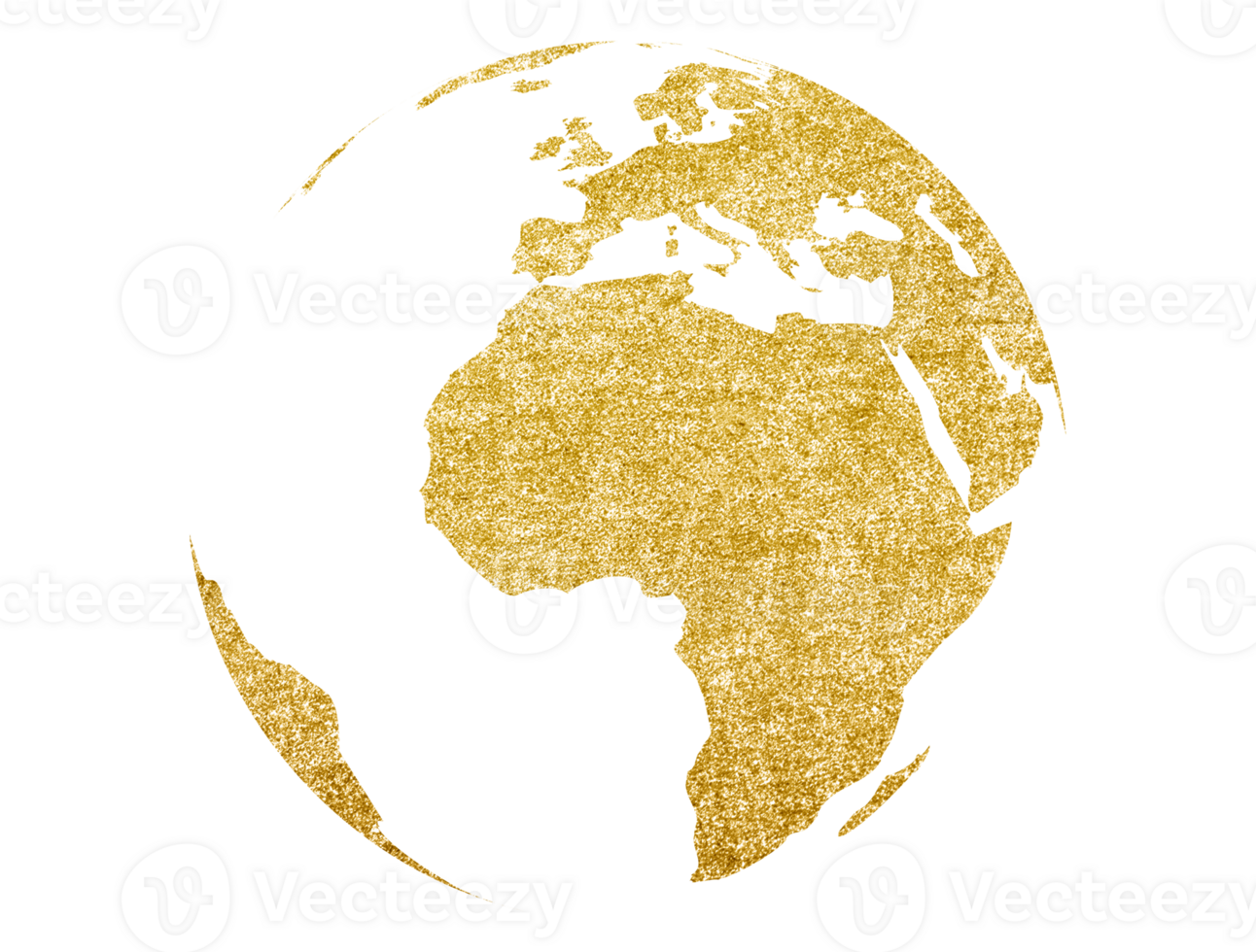 värld Karta i gyllene klot form, jord ikon isolerat på transparent bakgrund. png