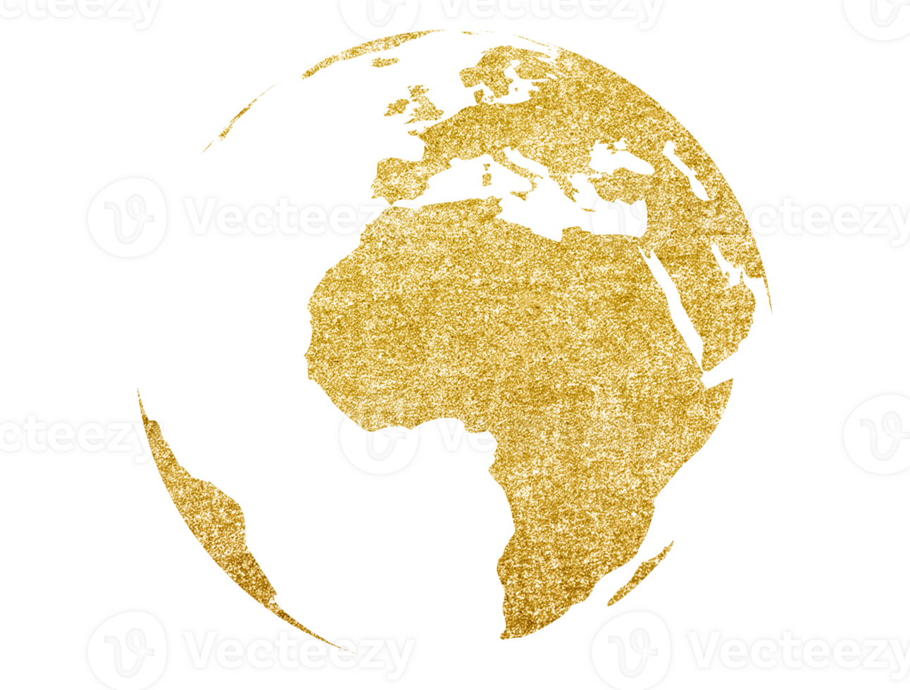 world map in golden globe shape, earth icon isolated on transparent background. png