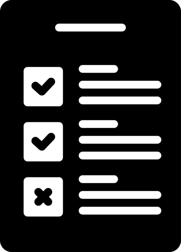 sólido icono para Lista de Verificación vector