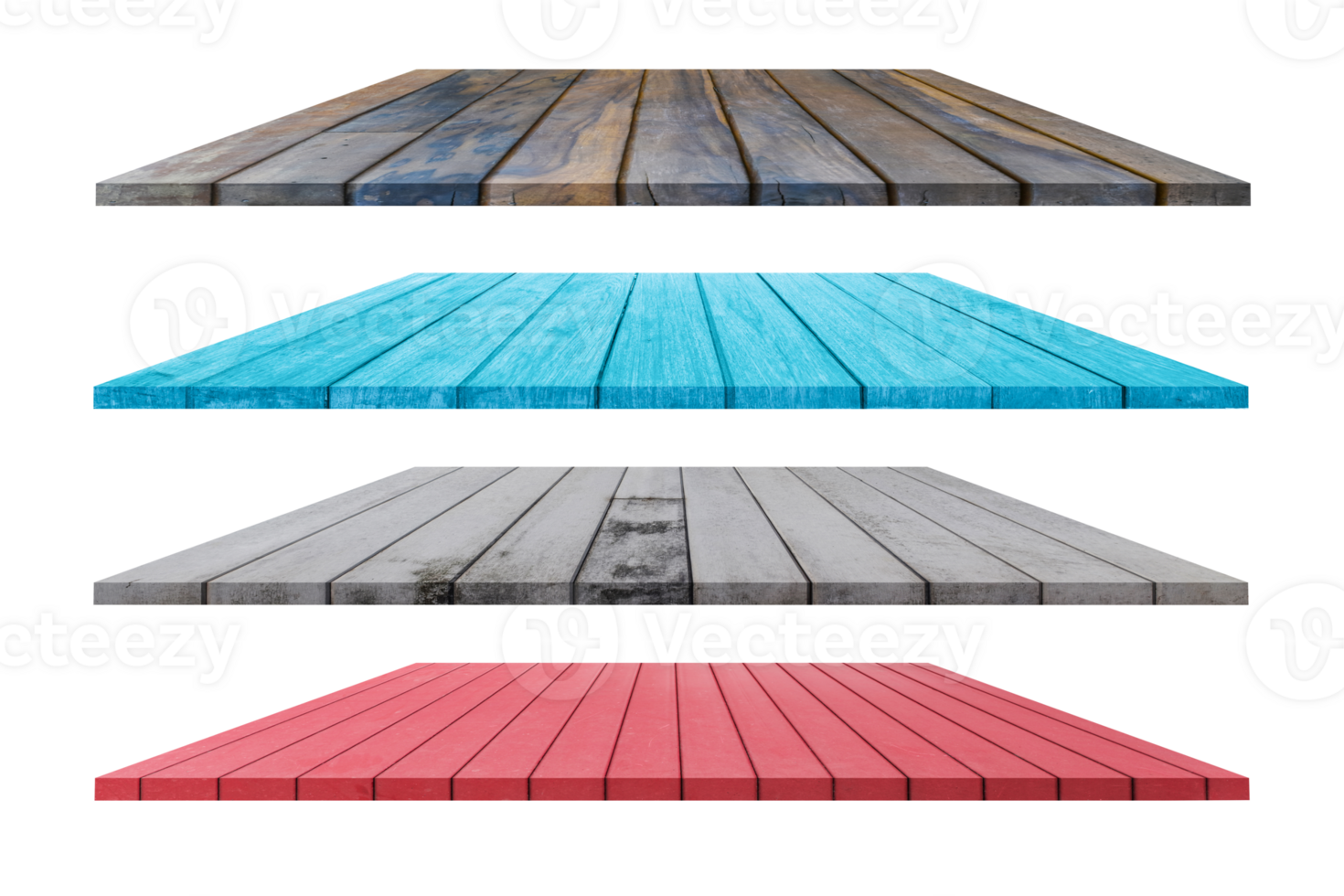 Set of wooden flooring isolated on transparent background, PNG File Format.