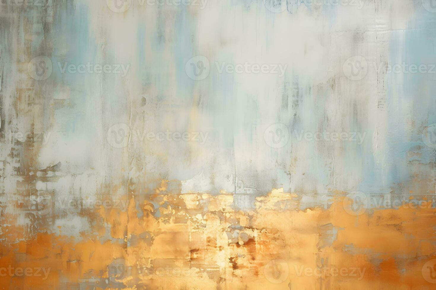 Acrylic blue and golden background. Abstract painting for banner, website, texture. Oil art with aquamarine and gold, light orange and bronze, light gold and white, sleek metallic finish AI Generative photo