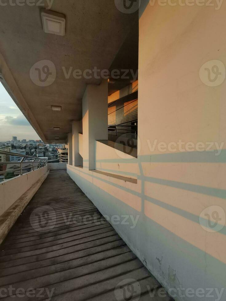 Ramp cement floor loading things on tall building photo