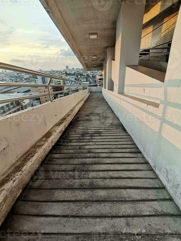 Ramp cement floor loading things on tall building photo