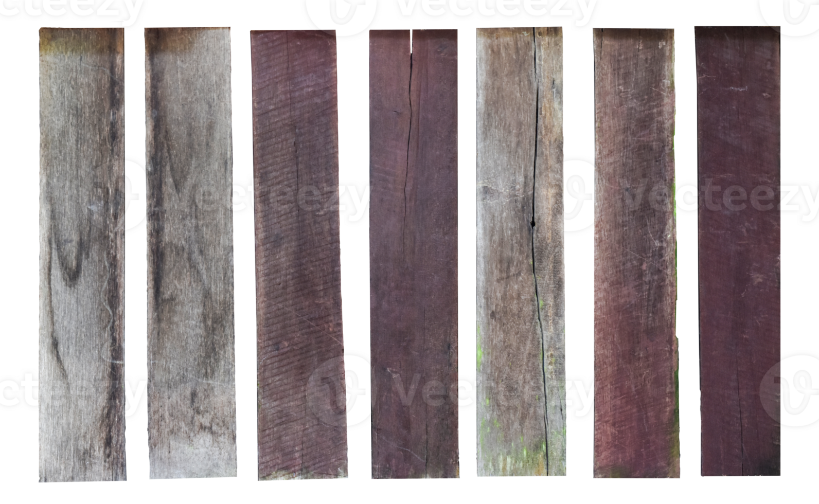 collection of various empty wood panel isolated on transparent background. PNG Format