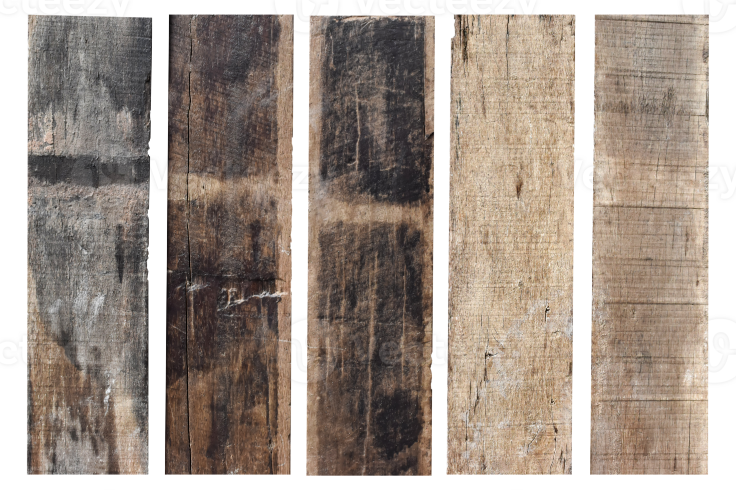collection of various empty wood panel isolated on transparent background. PNG Format