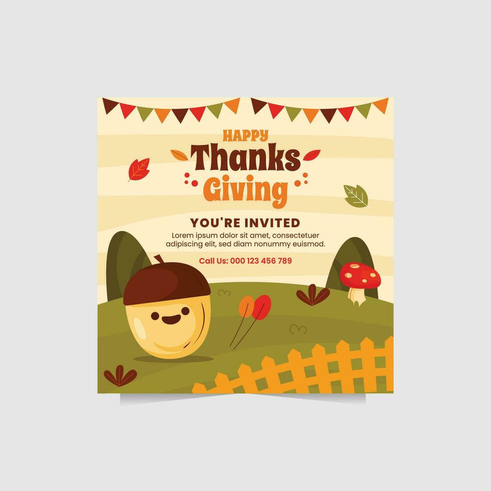 happy thanksgiving vector illustration