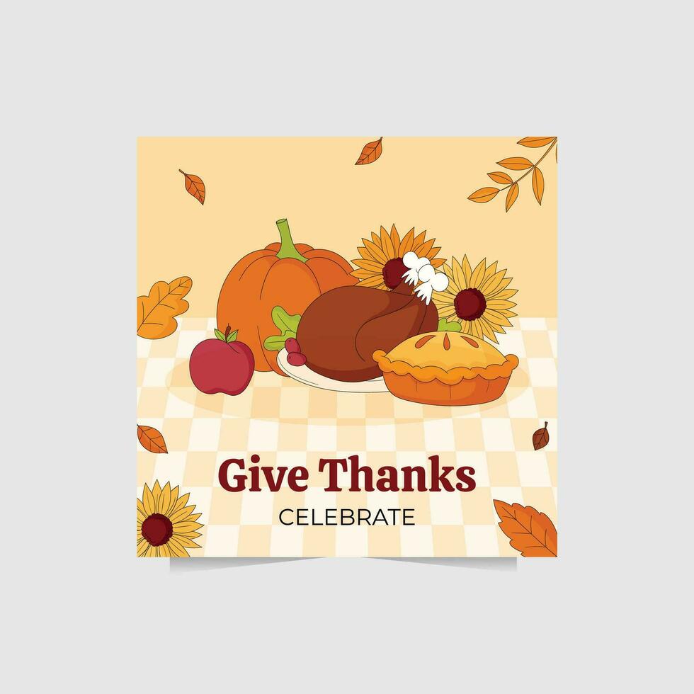 happy thanksgiving vector illustration