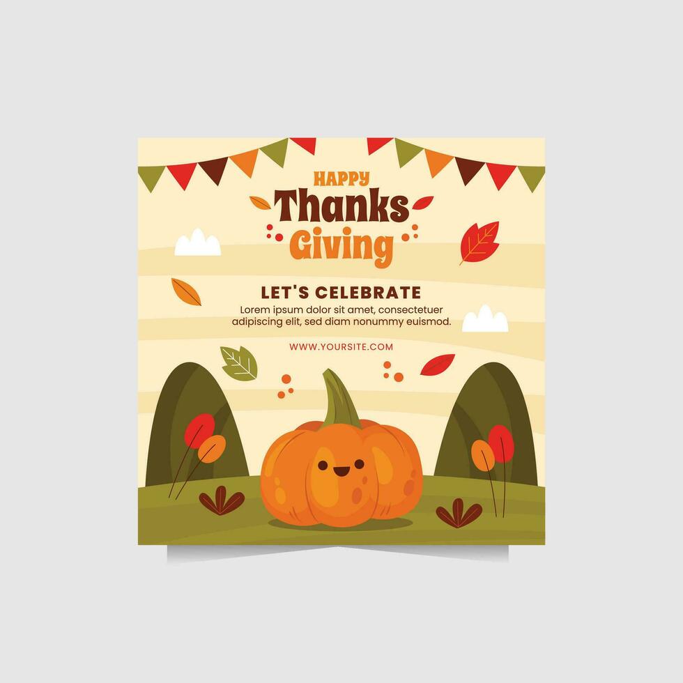 happy thanksgiving vector illustration