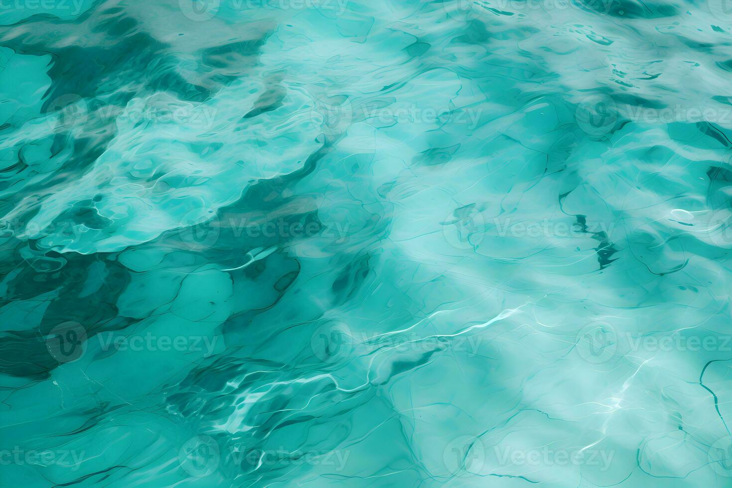 High detailed Close-up of blue water in the pool. Side view. Copy space.Bokeh light ripple background in the pool for walllpaper, background and design art work AI Generative photo