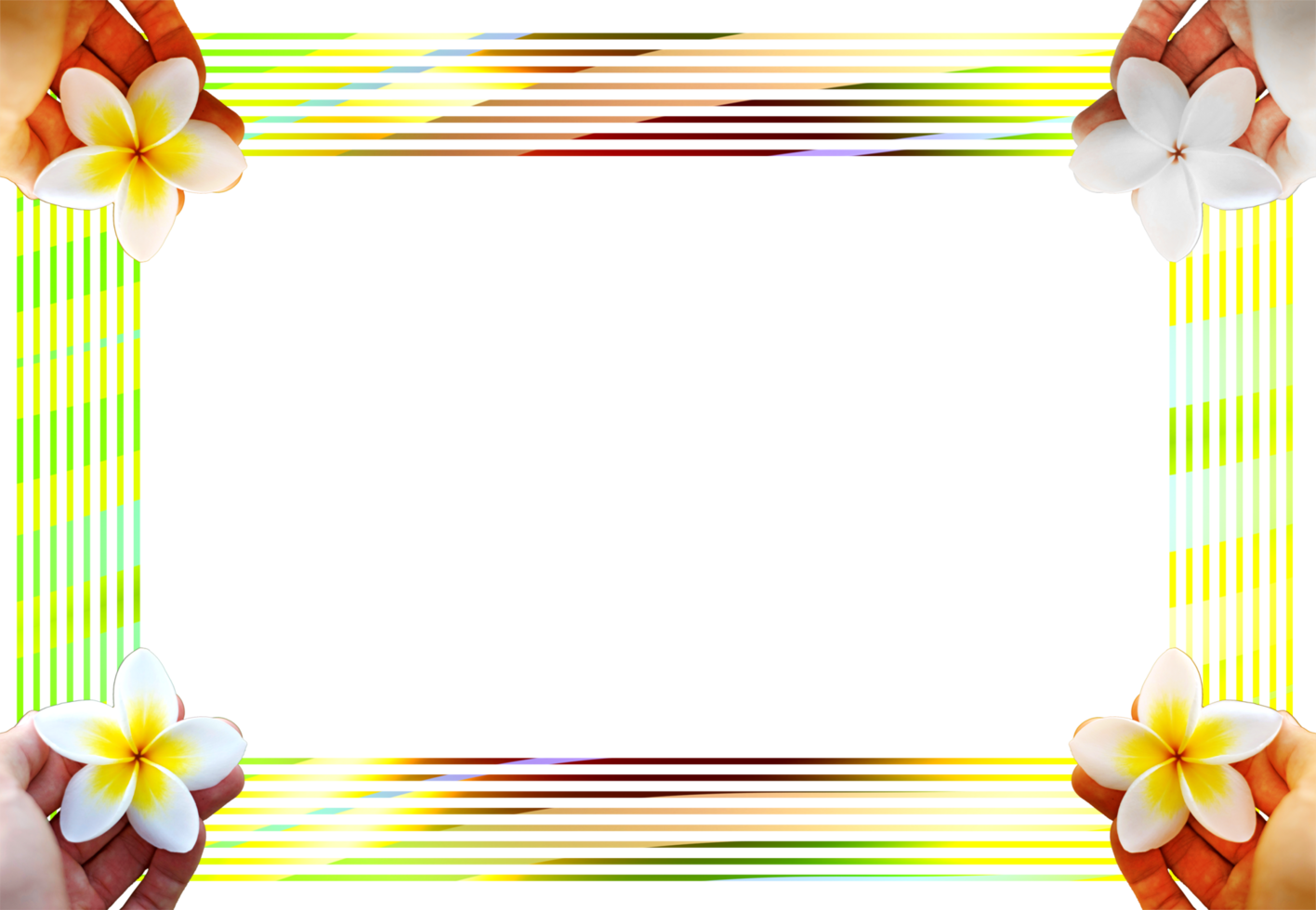 template design border frame with element flower png
