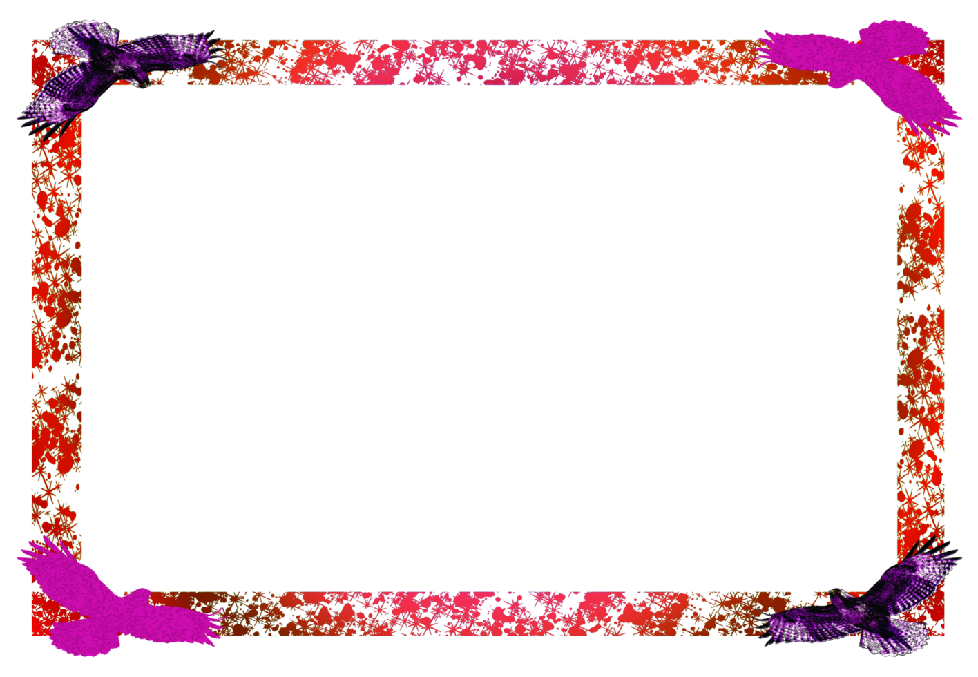 template design border frame with hawk png