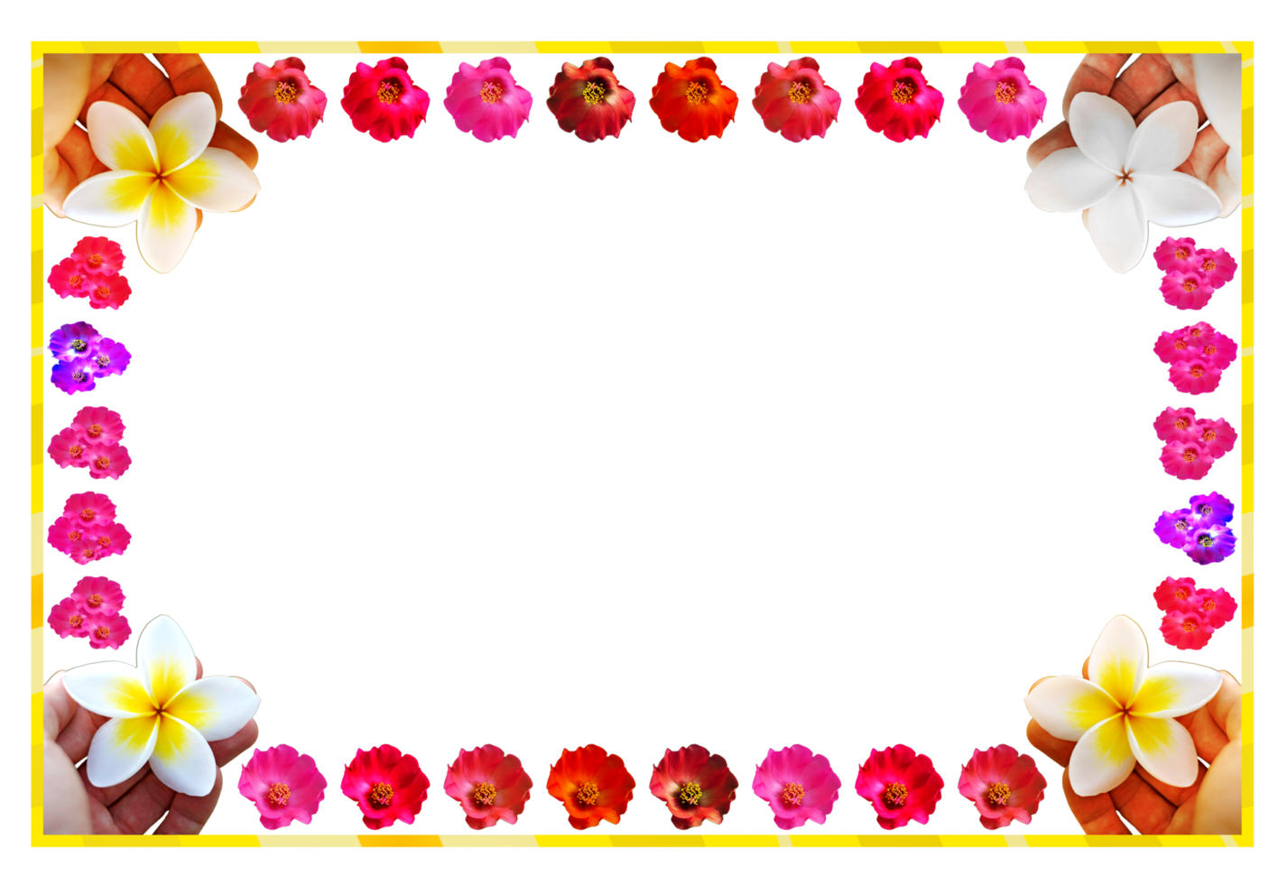 template design border frame with element flower png