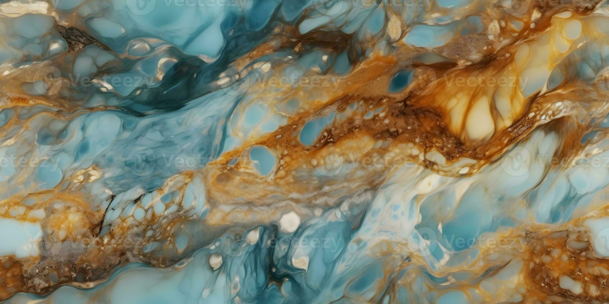 Close up Marble granite light sky-blue and light amber white with gold texture. Background wall surface pattern graphic light elegant gray floor ceramic counter texture stone slab smoot AI Generative photo