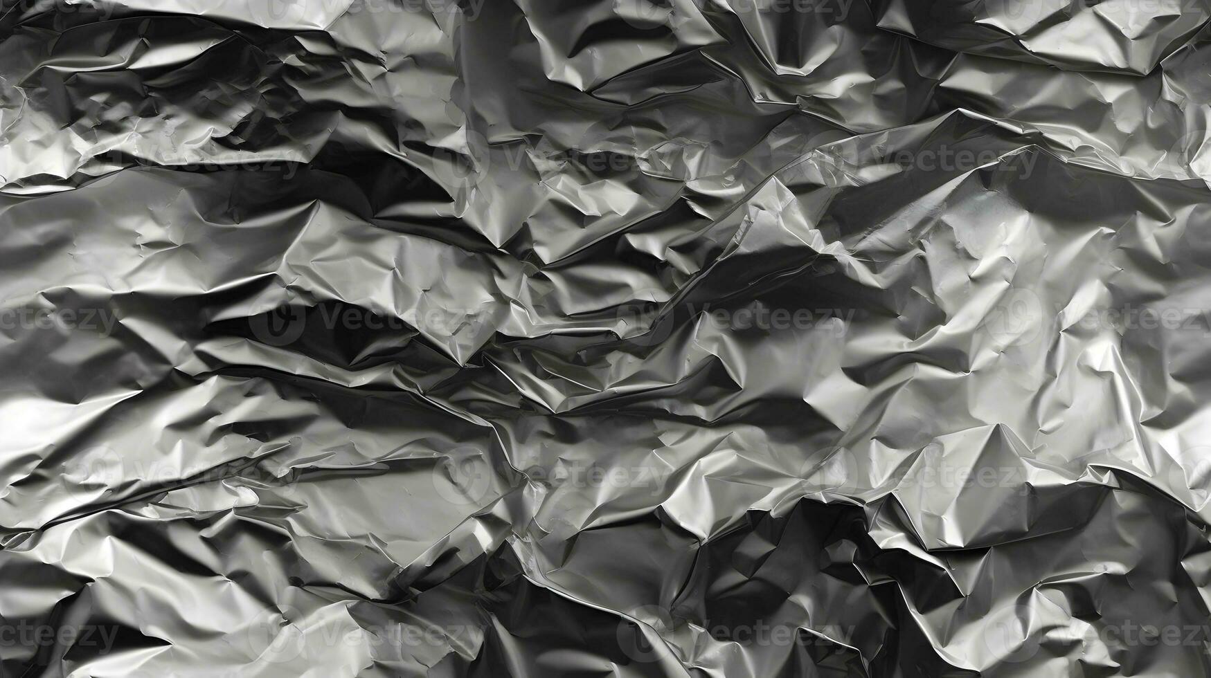 High detailed crumpled gold foil leaf shiny texture, abstract silver wrapping paper seamless pattern for walllpaper, background and design art work AI Generative photo
