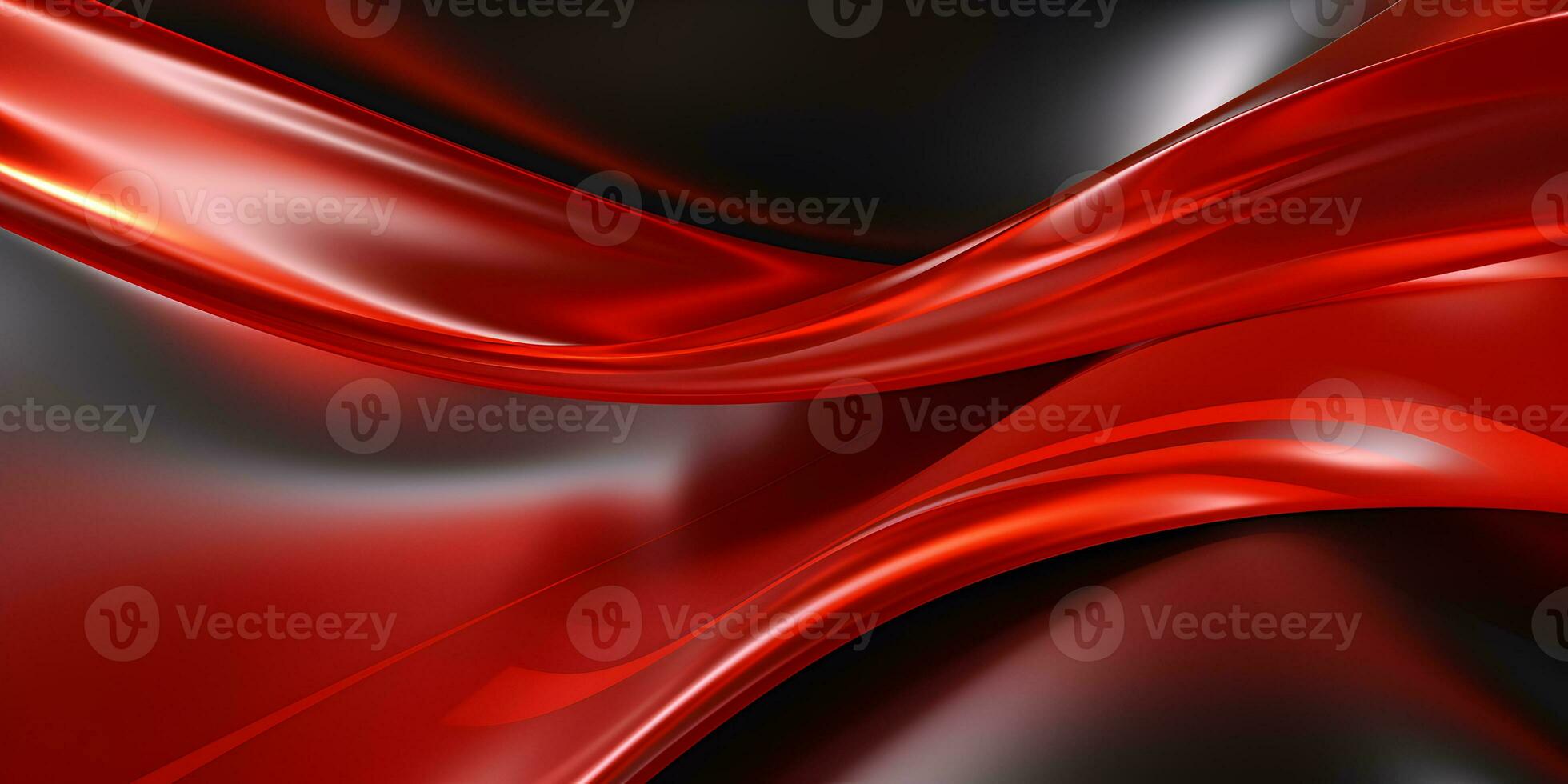 3d rendering Curve Silver Holographic Fluid Liquid Wallpaper. Silver Metal Color Swirl Gradient Mesh. Red Vivid Vibrant Smooth Surface. Blurred Water Multicolor Neon Background AI Generative photo