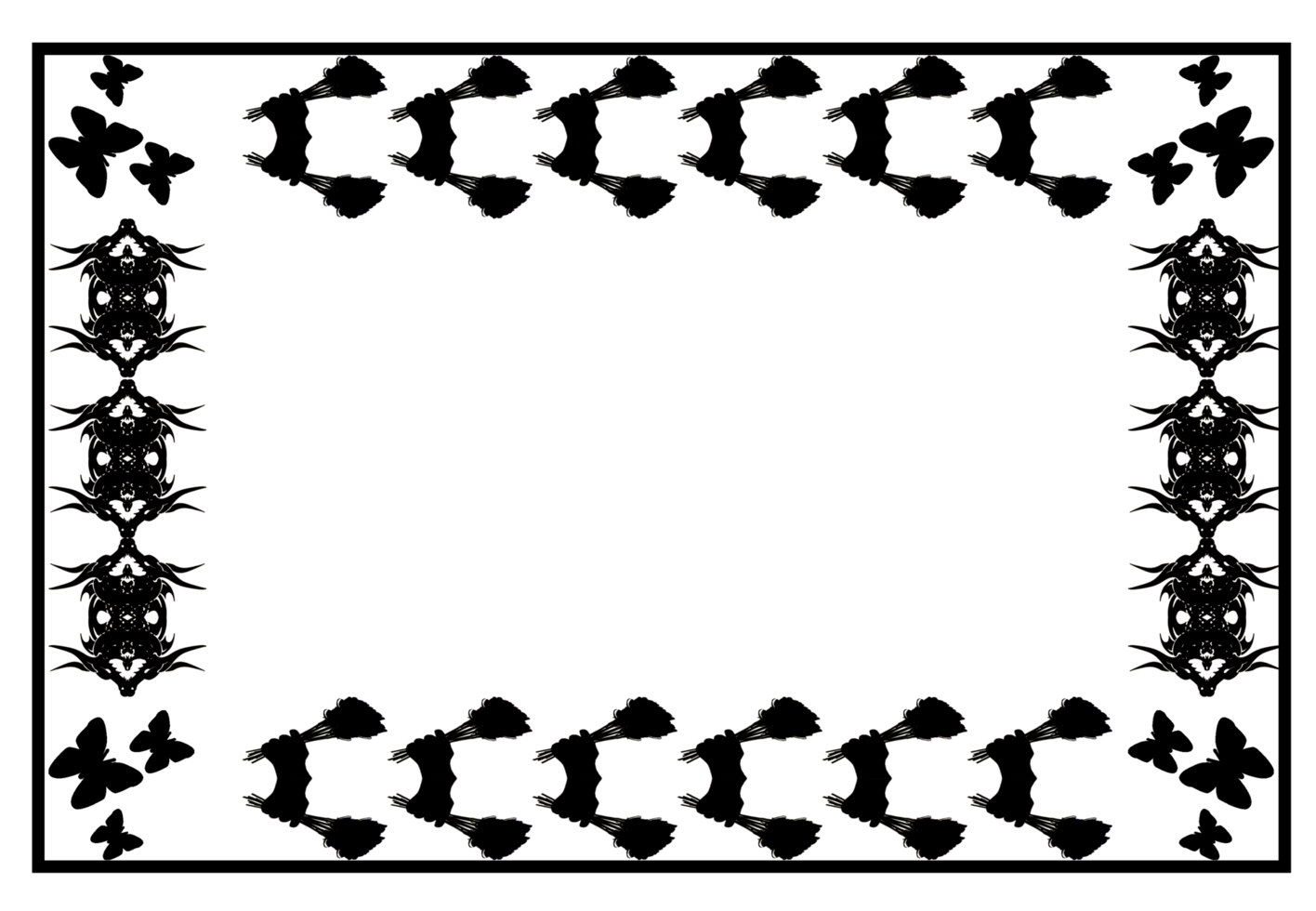 template design border frame with element flower png