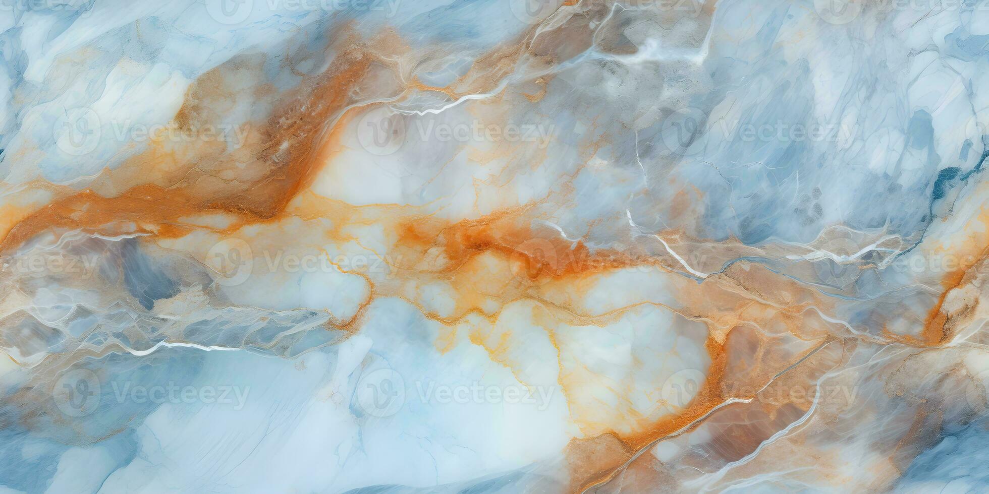 Close up Marble granite light sky-blue and light amber white with gold texture. Background wall surface pattern graphic light elegant gray floor ceramic counter texture stone slab smoot AI Generative photo