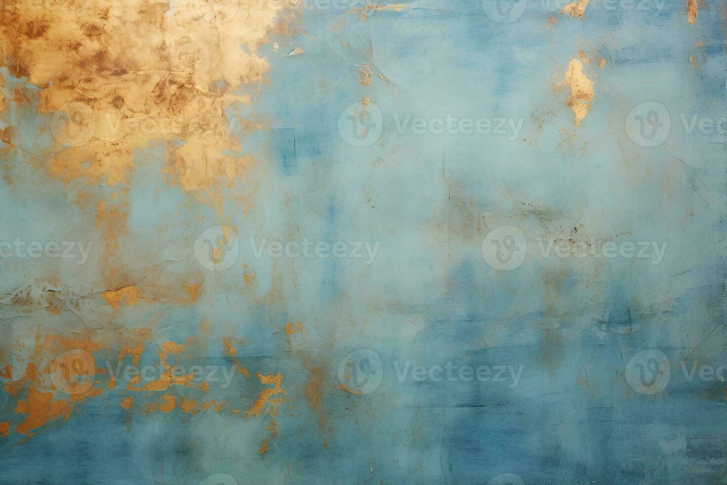 Acrylic blue and golden background. Abstract painting for banner, website, texture. Oil art with aquamarine and gold, light orange and bronze, light gold and white, sleek metallic finish AI Generative photo