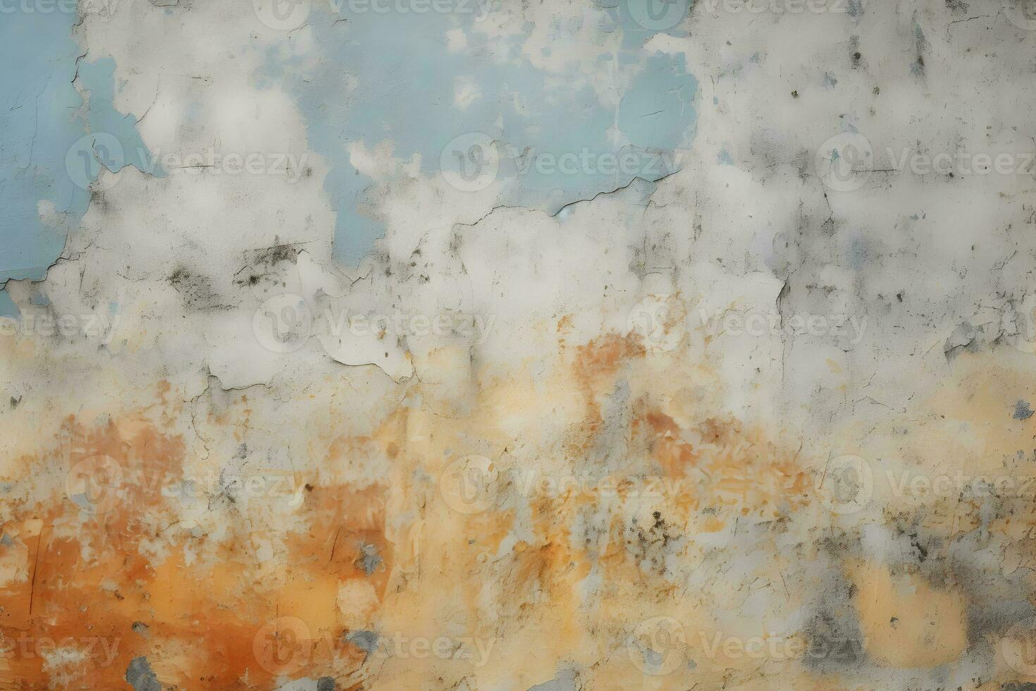 Acrylic blue and gold wall background Abstract painting for banner website texture. Oil art aquamarine and gold, glimmering, light orange and bronze, light gold and white sleek metallic AI Generative photo