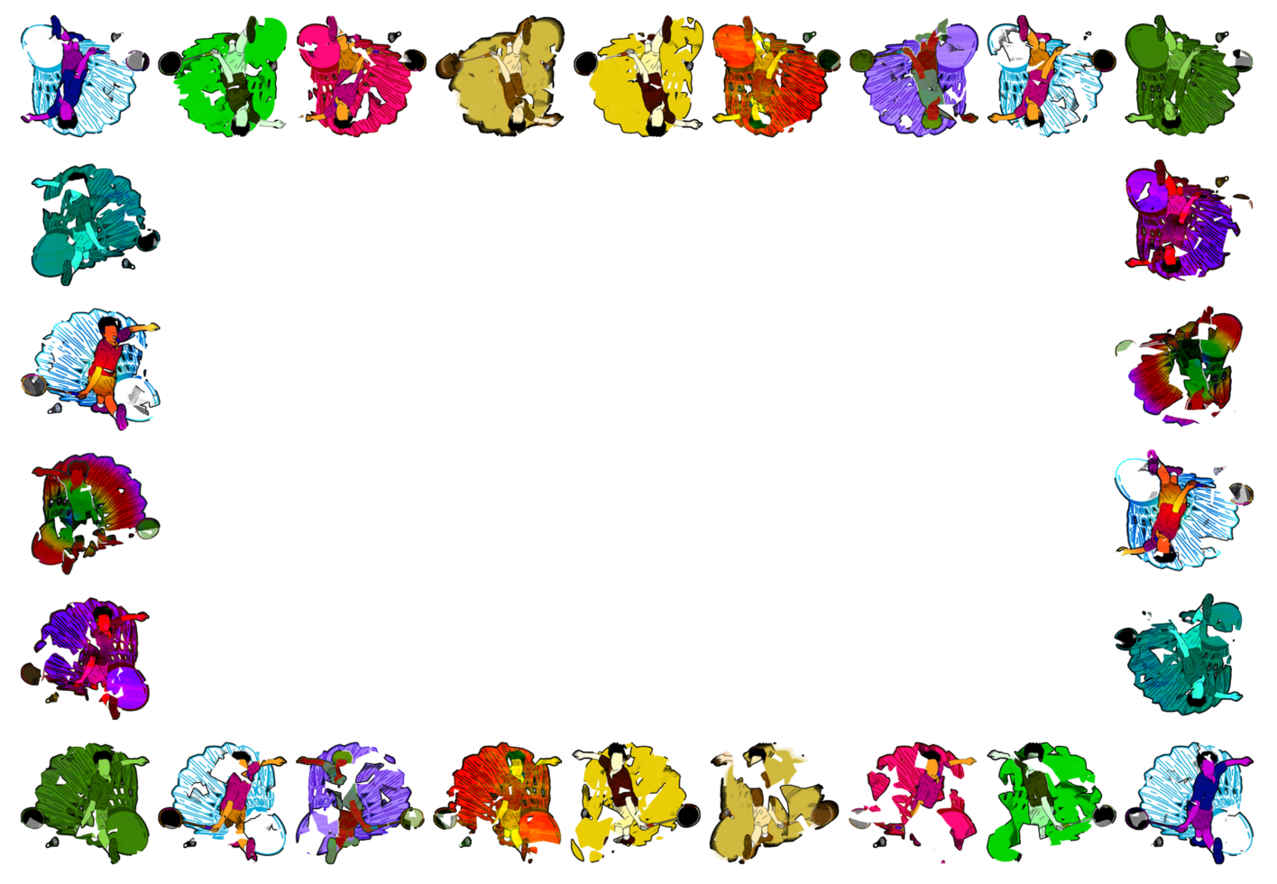 template design border frame with badminton png