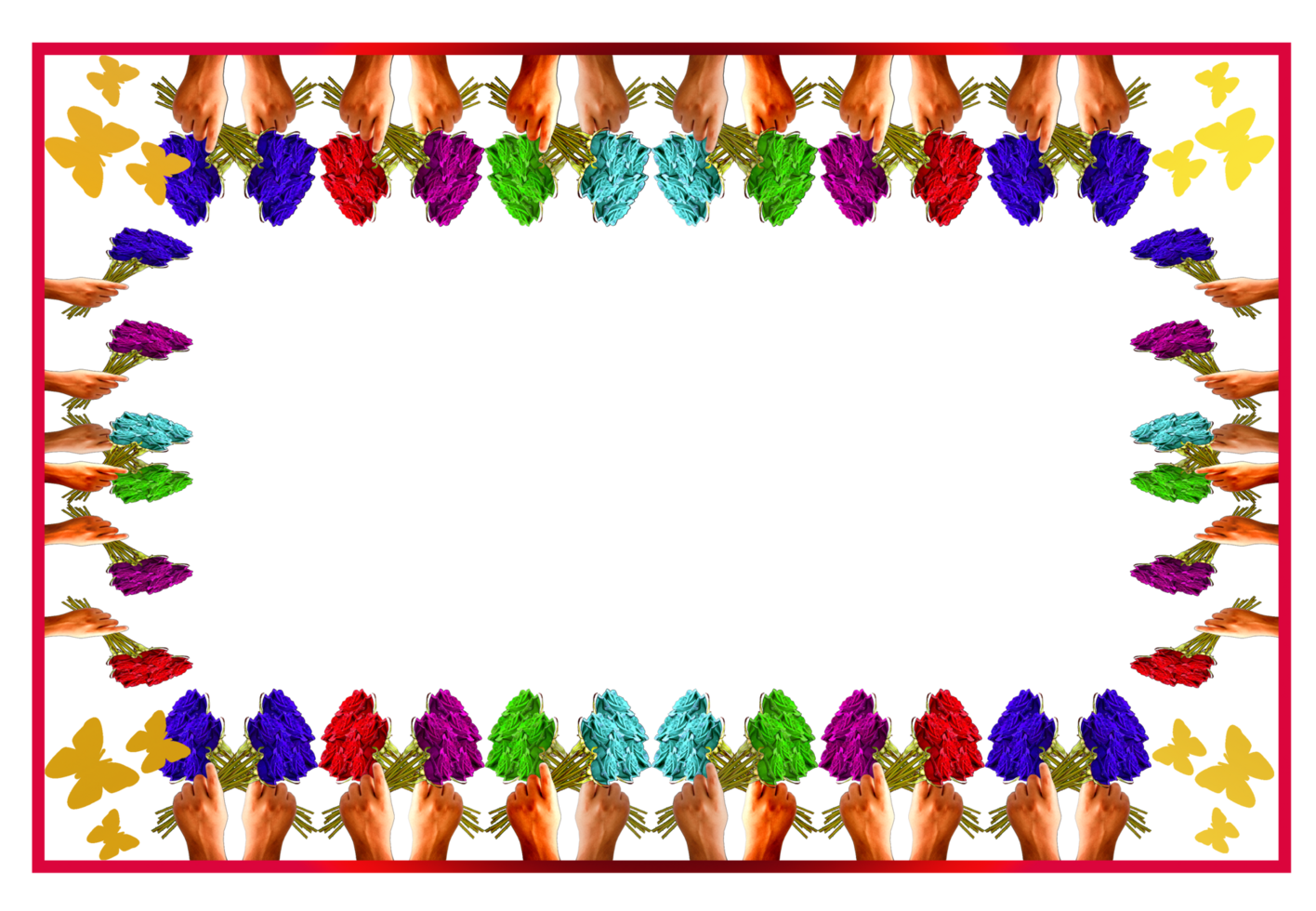 template design border frame with element flower png