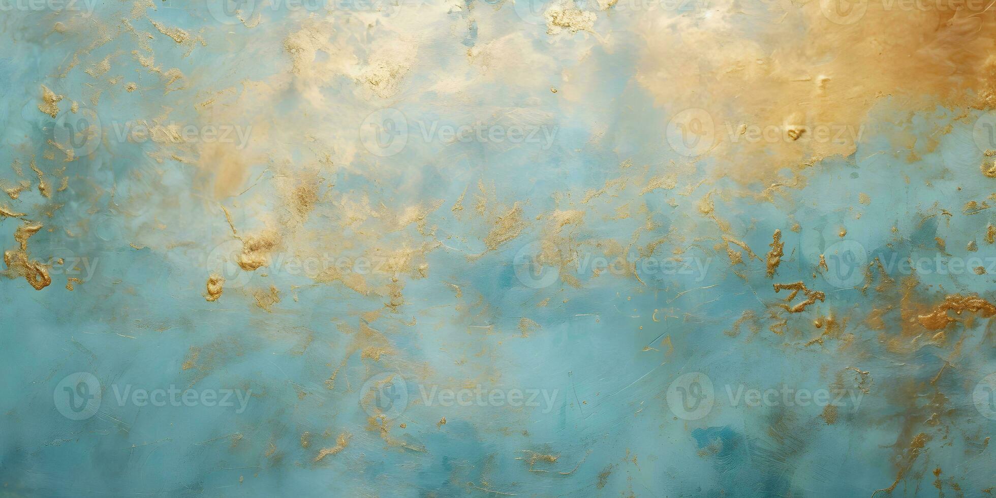 Acrylic blue golden background Abstract painting for banner, website, texture. Oil art aquamarine and gold, glimmering, light orange and bronze, light gold  white sleek metallic finish AI Generative photo