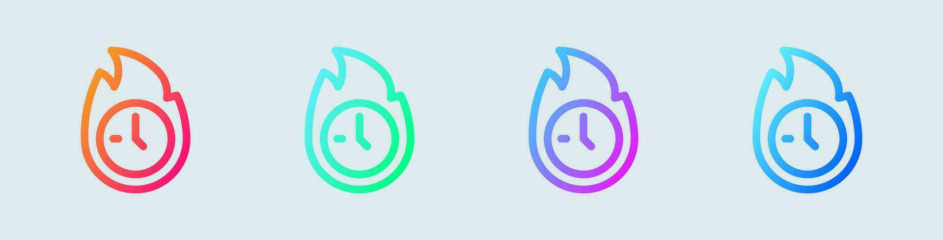 Limited line icon in gradient colors. Time signs vector illustration.