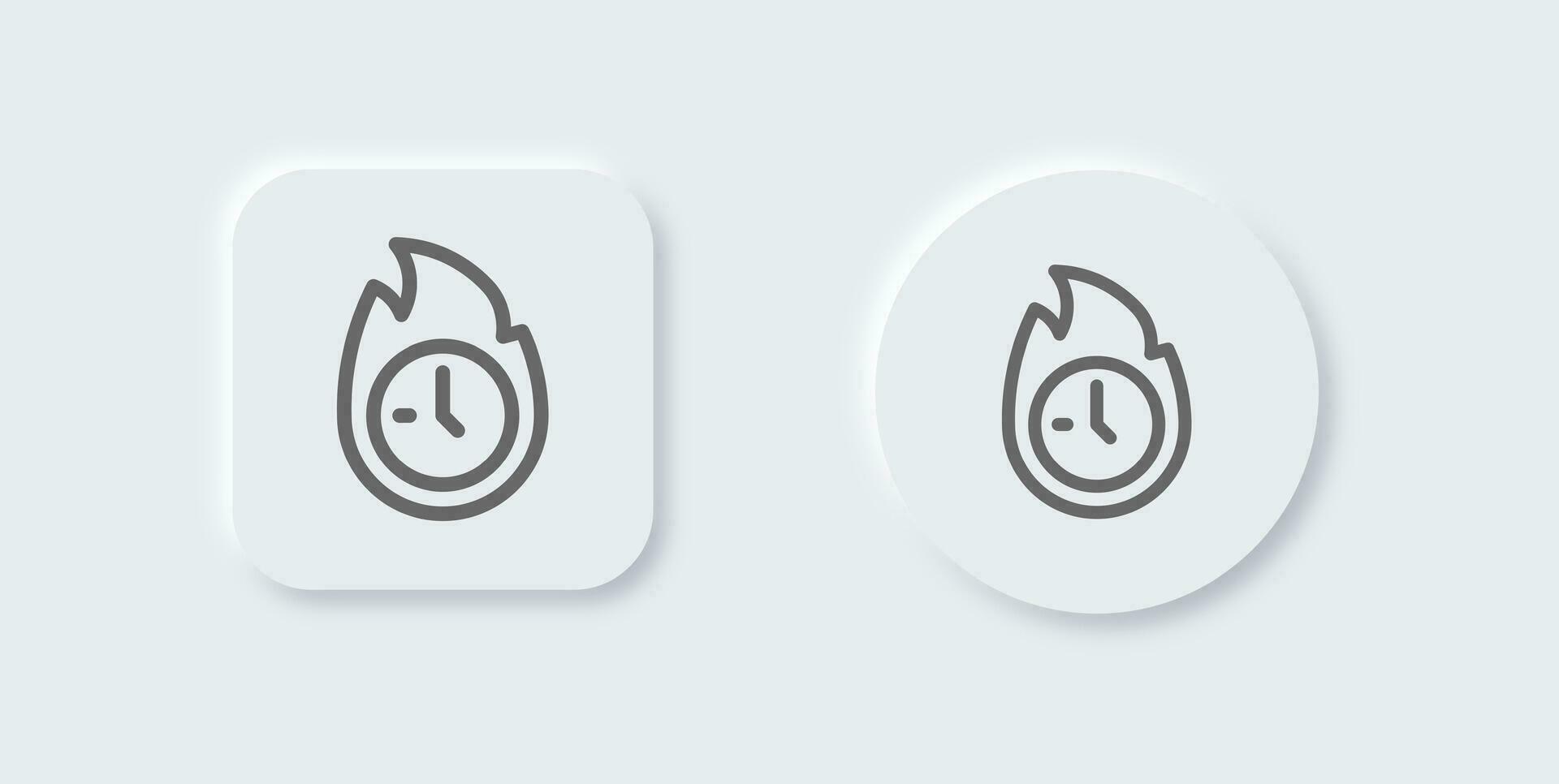Limited line icon in neomorphic design style. Time signs vector illustration.