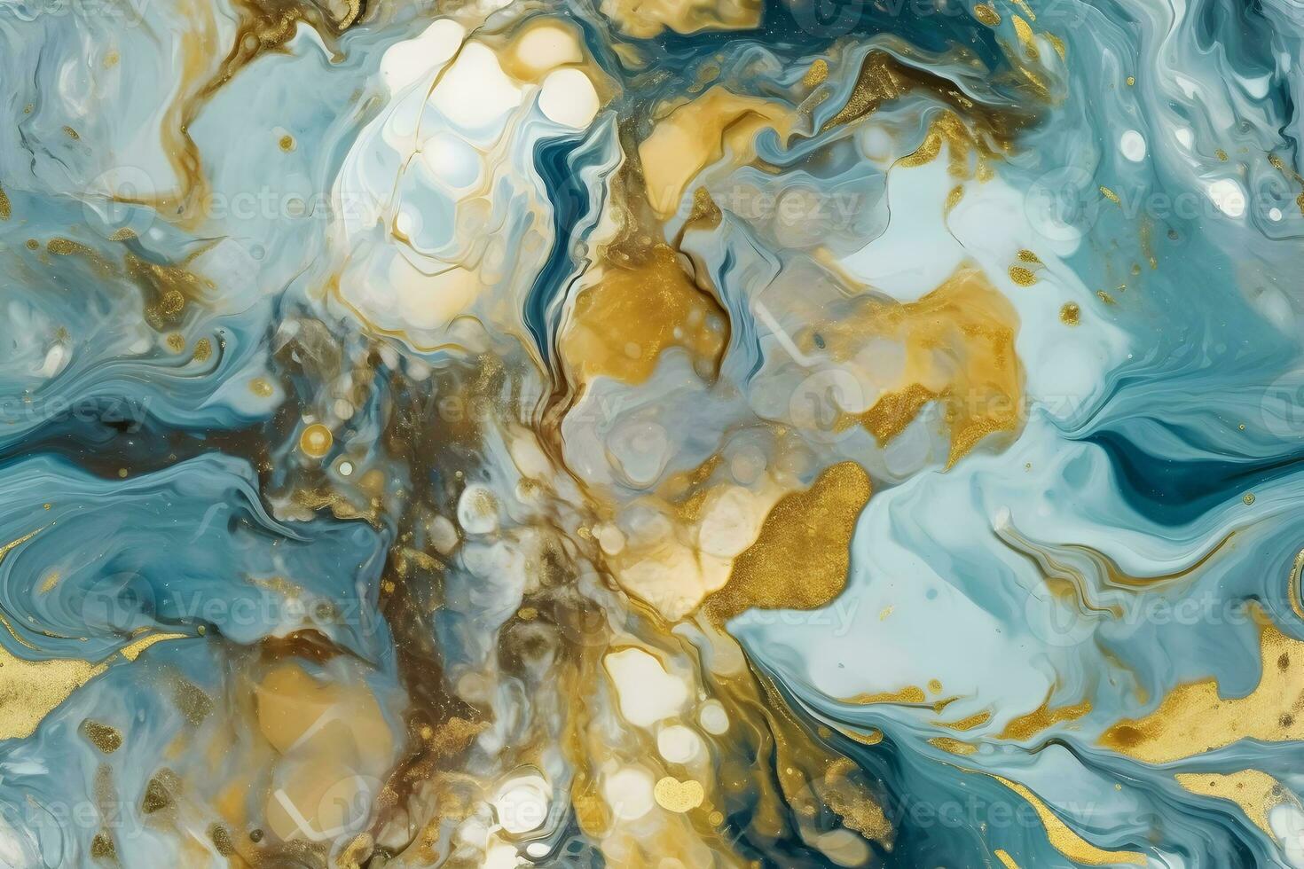 Close up Marble granite light sky-blue and light amber white with gold texture. Background wall surface black pattern graphic abstract light elegant gray floor ceramic counter texture AI Generative photo