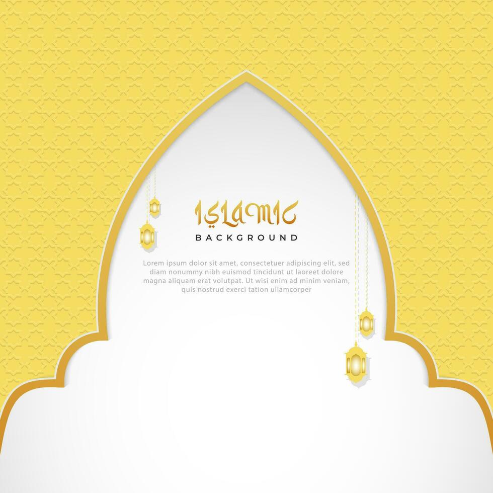 Islamic background and lamp  element vector