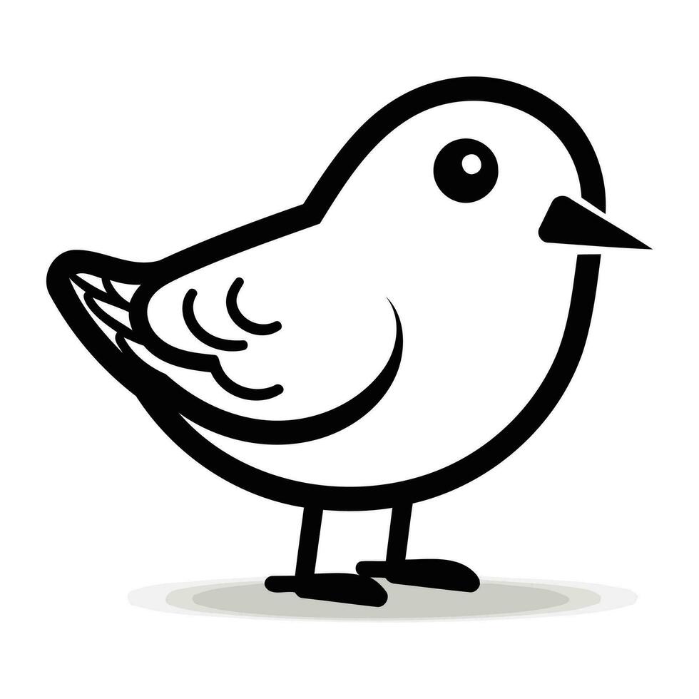 Cute bird icon. Vector illustration isolated on a white background.