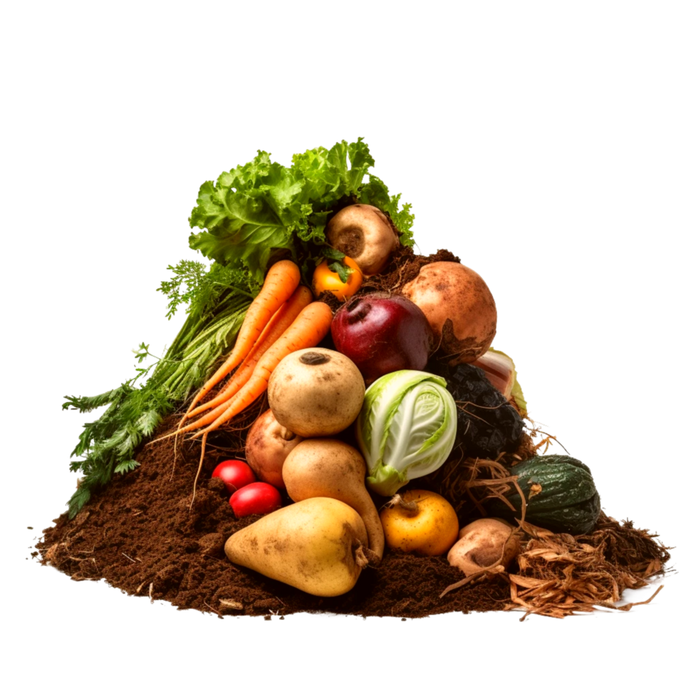 different vegetable and fruit waste Generative Ai png