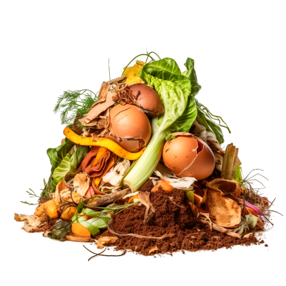 Food waste isolated on transparent Generative Ai png