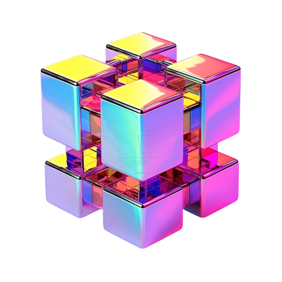 Purple rubiks cube Generative Ai png