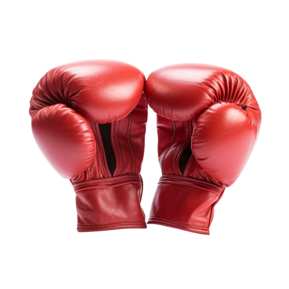 Red boxing gloves with a transparent  Generative Ai png