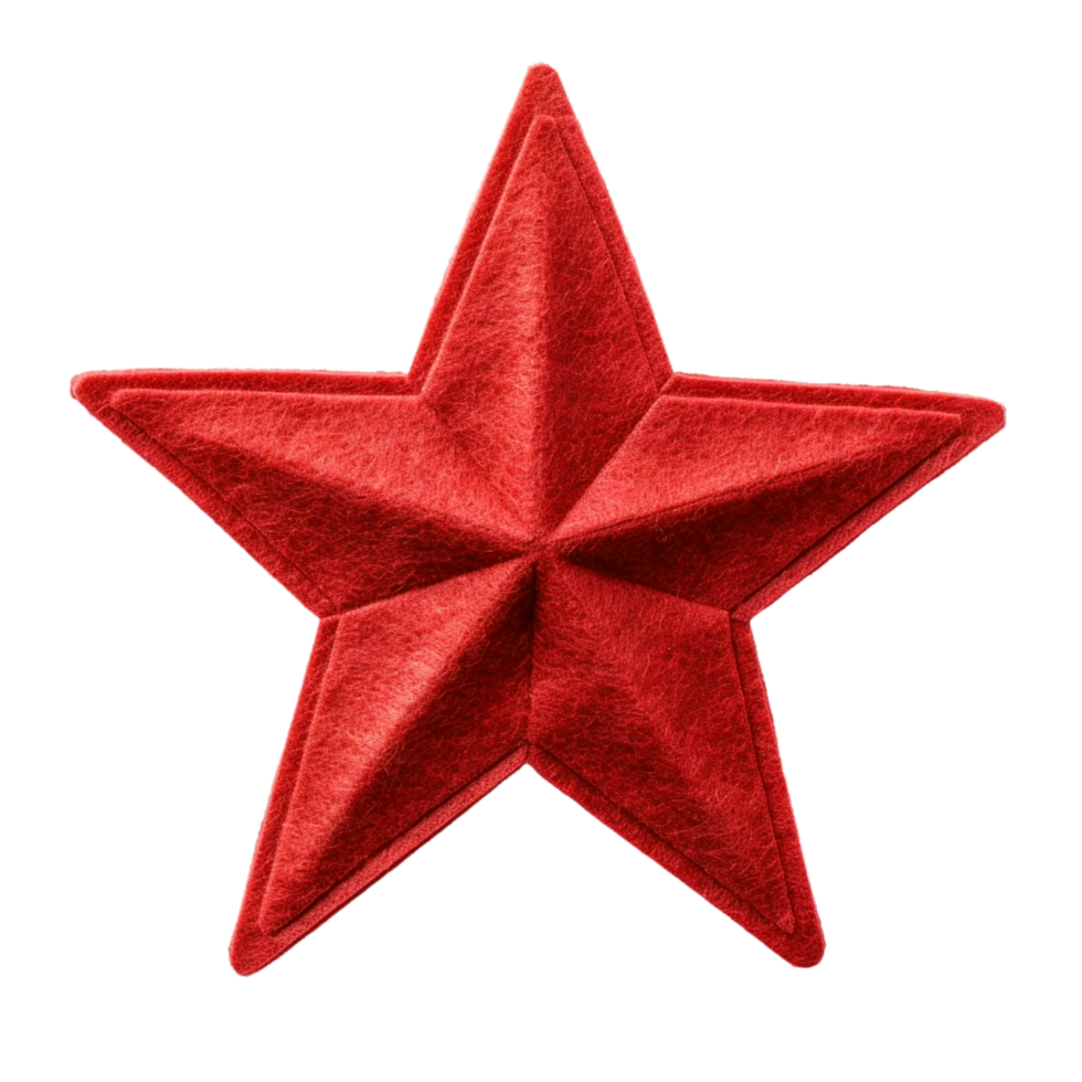 Red star symbol with realistic shadow Generative Ai png
